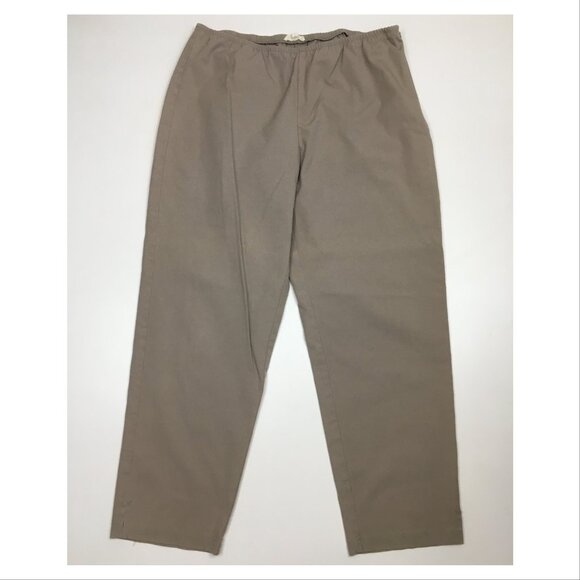 EILEEN FISHER Taupe/Beige Organic Cotton Blend Crop/Ankle Pant